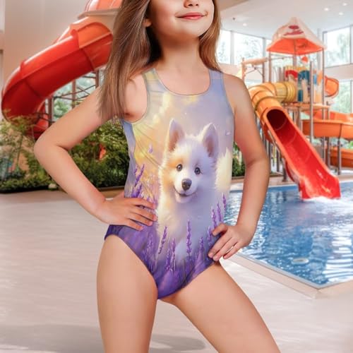 Girls Swimsuit Size 5-14 Fancy Girls' Swimwear Crew Neck One Piece Swimsuits for Boating Trips3