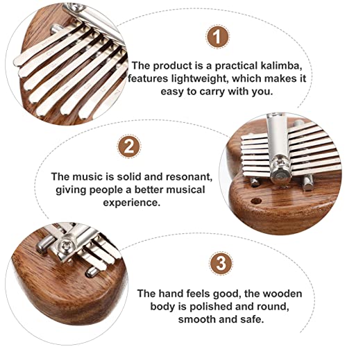 EXCEART 8 Key Mini Kalimba Piano de Polegar Piano de Dedo de Madeira Portátil Com Colhedores de Pian