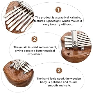 MAJESTE Mini Piano à Pouce Kalimba à 8 Touches, Piano à Doigt en Bois Portable avec lanières, Instruments de Musique… - Les Beatles, Paul McCartney, John Lennon, RIngo Starr, George Harrison MAJESTE Mini Piano à Pouce Kalimba à 8 Touches, Piano à Doigt en Bois Portable avec lanières, Instruments de Musique… – Image 3