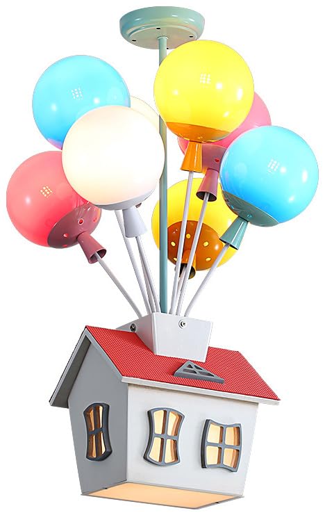 Lámpara de techo para dormitorio de niños, lámpara de techo con forma de globo esmerilado, lámpara de techo LED de dibujos animados Sputnik cerca de lámparas de techo, lámpara de techo para guardería