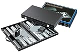 hochwertiges Produkt Philos 1731 - Backgammon Filzinlet grau-weiß-schwarz, medium, Koffer Kunstleder