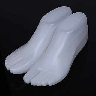 ZHONGJIUYUAN 3 Pair Feet Mannequin Thong Style Female Foot Shoes Mannequin for Foot Sandal Shoe Display (White Color)