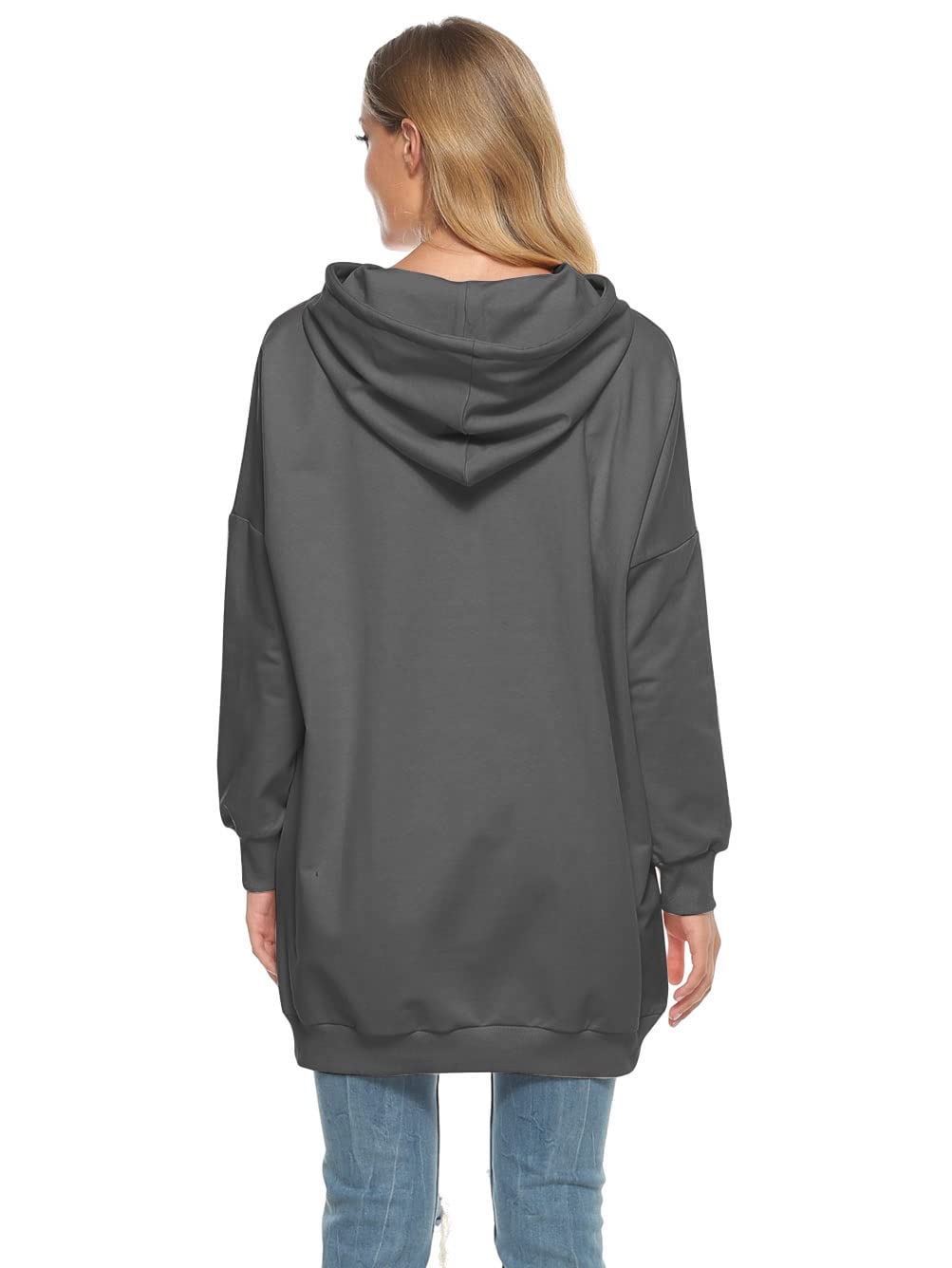 Famulily Felpa da Donna Oversize con Cappuccio, Extra Lunga, con Cappuccio e Tasche