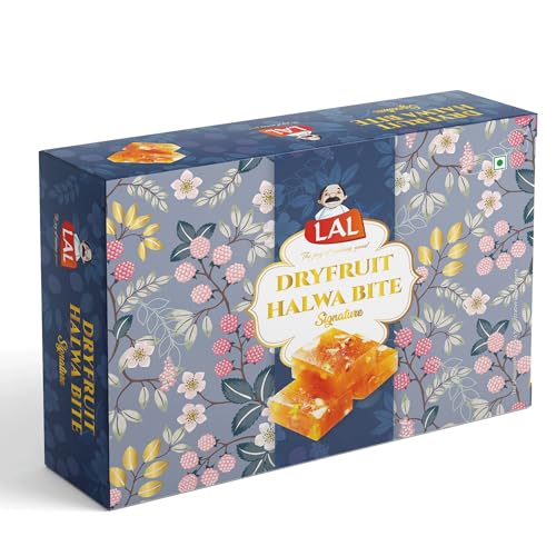 Image of Lal Sweets Dry Fruit Halwa Bites 400gm | Made With Pure Desi and Fresh Almonds, Healthy Cashew Nuts, Pistachio | Authentic and Fresh Indian Dessert|