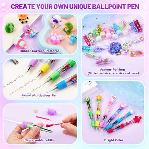 Miniatura 2 de Bridokit 90 Pcs Kit De Creación De Bolígrafos, Cree 20 Bolígrafos Retráctiles Personalizados, Kit De Manualidades Para Fabrica De Rotuladores Para Niños, Regalo De Cumpleaños Para Niña De 5 A 12 Años