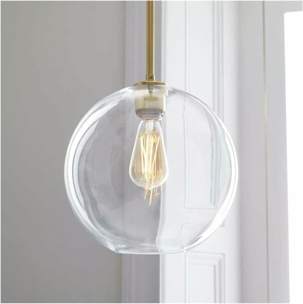 ITOSUI Pendant Lamp Modern Ball Glass Chandelier Globe Gradient Pendant Light Adjustable Sphere Hanging Lamp Fixture for Kitchen(Clear,15cm/5.9inch)