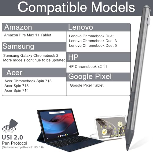 Image of USI 2.0 Stylus Pen for Chromebook, Amazon Fire Max 11, Lenovo Chromebook Duet Pen