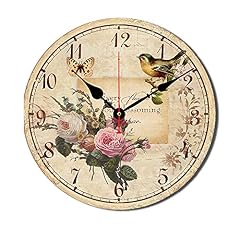 Catuy 12 Inch Silent Wall Clock Battery Operated Non Ticking Wooden Round Vintage Clocks for Living photo Catuy 12 Inch Silent Wall Clock Battery Operated Non Ticking Wooden Round Vintage Clocks for Living