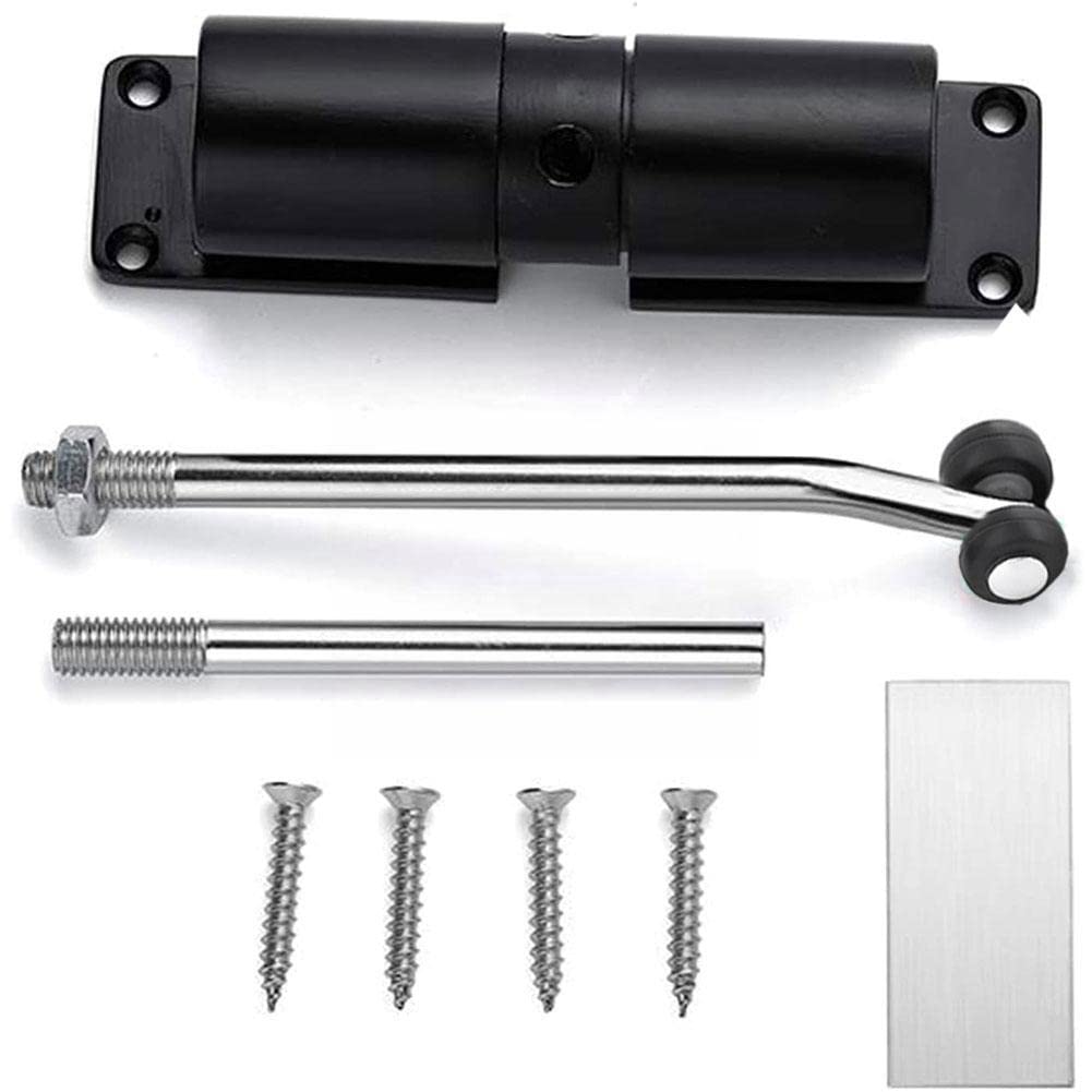 Ferme-Porte Automatique à Fermeture silencieuse, Tampon hydraulique Invisible pour ménage, Tampon à Ressort, Retour Simple, Dispositif de Fermeture caché, Ferme-Porte (Couleur : Blanc) (Noir)