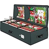 ZOBER Premium Wrap Organizer, Interior Pockets, fits 18-24 Standers Rolls, Underbed Storage, Wrapping Paper Storage Box and Holiday Accessories, 40” Long - Tear Proof Fabric - 5 Year Warranty