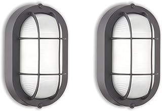 WISBEAM 2 Pack LED Bulkhead Light, Outdoor Bulkhead LED Wall Light, Dimmable, 6W Replace 60W, 450 Lumen 3000K Daylight White 80CRI, Water-Proof, ETL Rated