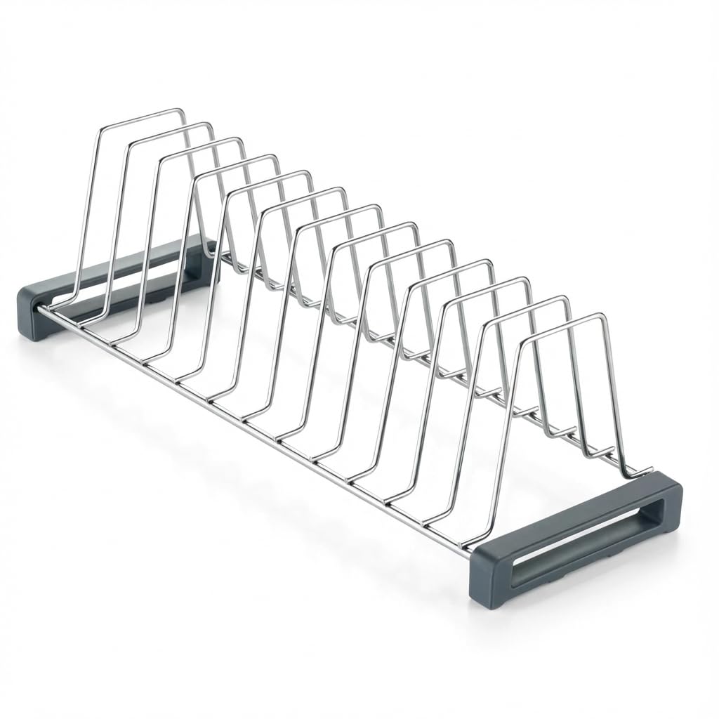 TOPAZ Plate Rack/Thali Rack/Dish Rack/Lid Organizer/Cutting Board Holder/Utensil Rack/Kitchen Stand (20 inch)