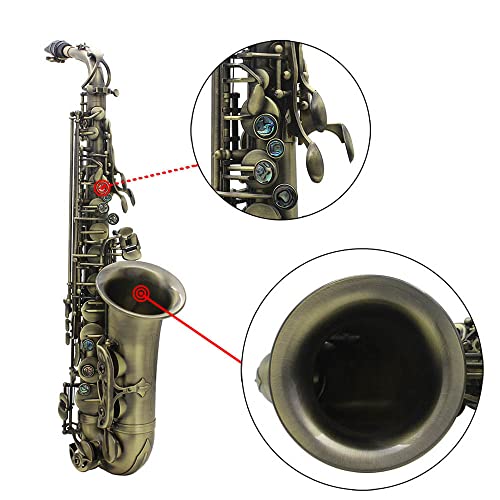mewmewcat High Grade Acabamento Antigo Bend Eb E-plana Saxofone Alto Sax Abalone Shell Chave Esculpi