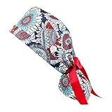 First Lifesaver Working Cap with Buttons and Ribbon Tie for Women, Long Hair, Gerbera Daisy