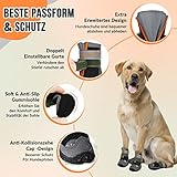 SlowTon Hundeschuhe Pfotenschutz, 4 Stück atmungsaktive Hunde Schuhe Outdoor mit Rutschfester Sohle, verstellbarem reflektierendem Klettverschluss Hundestiefel für kleine, mittlere und große Hunde