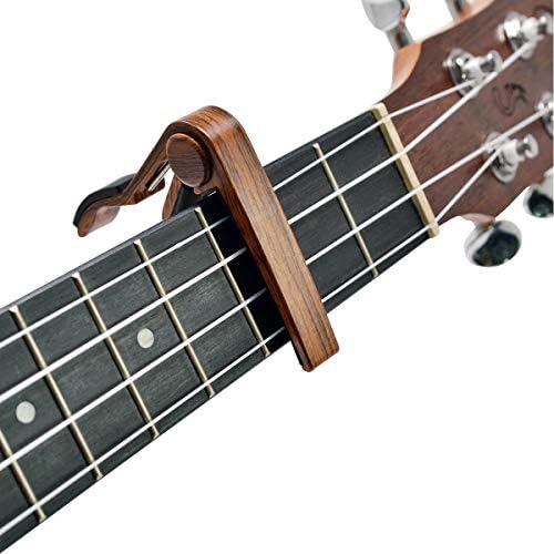 Ukulele Capo, Ukulele Clamp, klips do ukulele, kolor palisandru, do sopranu, koncertu, tenora, barytu - ukulele Professional Capo. (Rosewood)