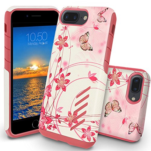 iPhone 8 Plus Case, Orzly Grip-Pro Case for iPhone 7 Plus/iPhone 8 Plus - Durable & Light-Weight Twin Layer Protective iPhone 8 Plus Case - Spring Romance