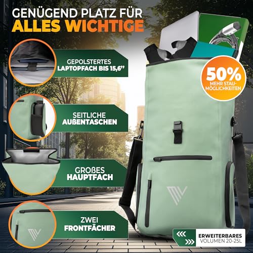 MIVELO 3in1 Fahrradtasche für Gepäckträger I Rucksack & Gepäckträgertasche hinten - in 15 Sekunden umgebaut I Fahrradrucksack 100%… – Ansicht 6