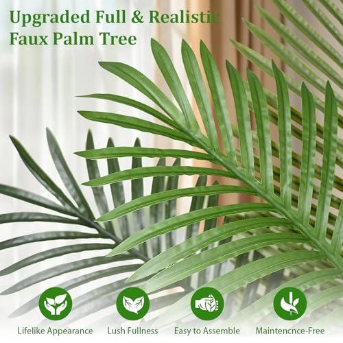 Image of Yastouay 6 FT Artificial Plants Indoor, Tall Plant Palm Tree with Weighted Planter, Tropical Fake Tree with Realistic Leaves & Trunks for Home Office Living Room Bedroom Indoor Outdoor Decor