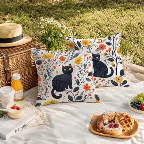 Housses de coussin 50x50cm lot de 2 lin imperméable blanc