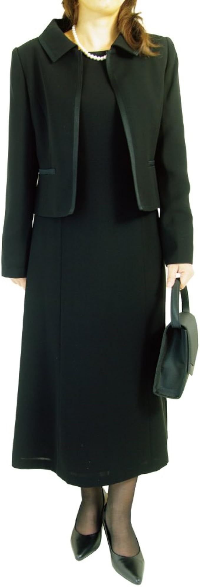 Amazon ケージービー K G B 喪服 レディース 礼服 ブラックフォーマル アンサンブル ワンピース ロング丈 オールシーズン イブニングドレス 通販