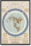 AVWXZBDFH Póster Impreso Del Nuevo Mapa Estándar Del Mundo De Gleason, Mapa De La Tierra Plana, Arte Moderno, Decoración, 40 X 60 Cm, Sin Marco