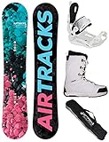 Airtracks Damen Snowboard Set - Board Polygonal 148 - Softbindung Master - Softboots Master W QL 38 - SB Bag