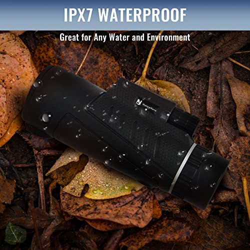 Naturenova 10X42 Hd Monocular Telescope With Smartphone Holder & Tripod - High Power Waterproof Fog-Proof Monocular With Low Light Vision For Bird Watching Star Watching Wildlife Hunting #TOP4