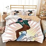 Man Jump Sport Boy Bedding Set,Pant Young Person Action Cap Kids Girls Duvet Cover Comforter Cover f