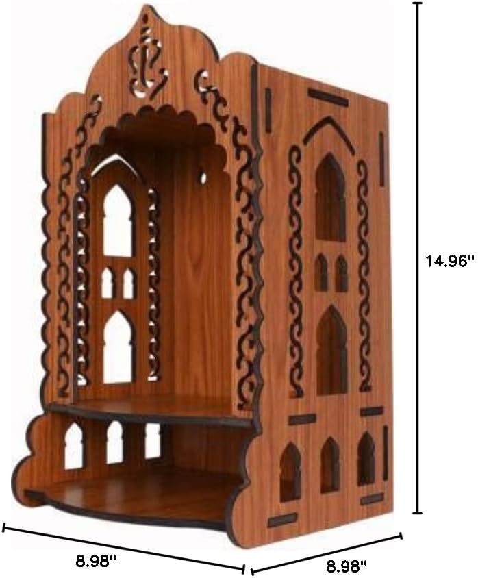 Miniatura 4 de Templo de madera para uso en oficina, hogar, habitación. Templo Singhasan de madera para Dios, para Pooja Mandir, Singhasan para Diwali, Durga