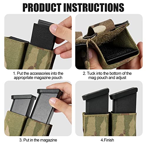 Double Mag Pouch Clip，2 Pcs 9Mm Magazine Holder Insert Set Clip. (Clips Only) #TOP3
