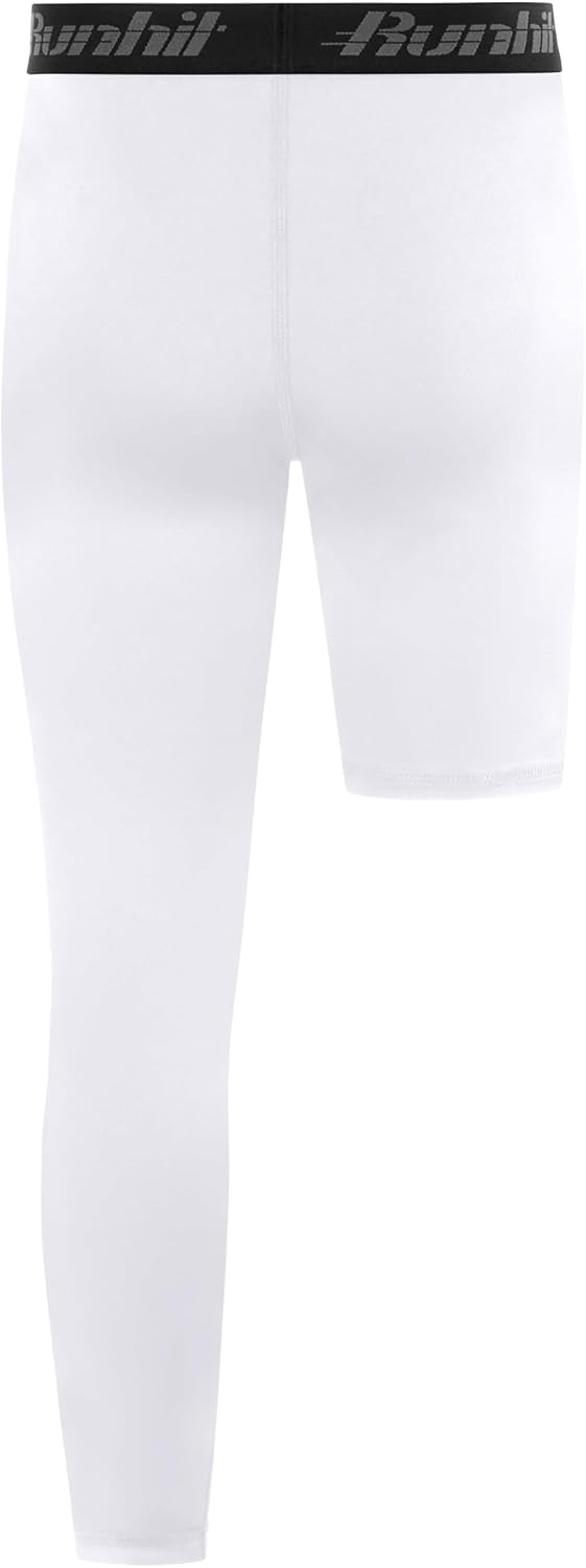 Runhit Boy's Basketball One Leg Compression Tights Full Length Single Leg Compression Pants Sports Base Layer Underwear - Image 3