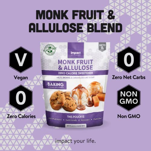 Monk Fruit Allulose Sweetener, Zero Calorie Blend, Keto Friendly Sugar Substitute (4 lb) - Image 3