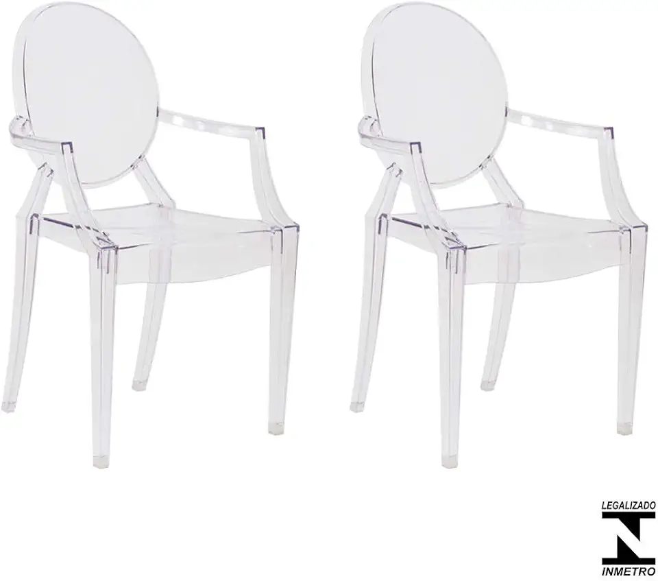 Kit 2 Cadeiras Louis Ghost Transparente