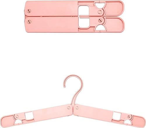 Perchas de viaje plegables, perchas plegables portátiles antideslizantes, ligeras, adecuadas para camisetas, pantalones, faldas, abrigos, etc. (rosa)