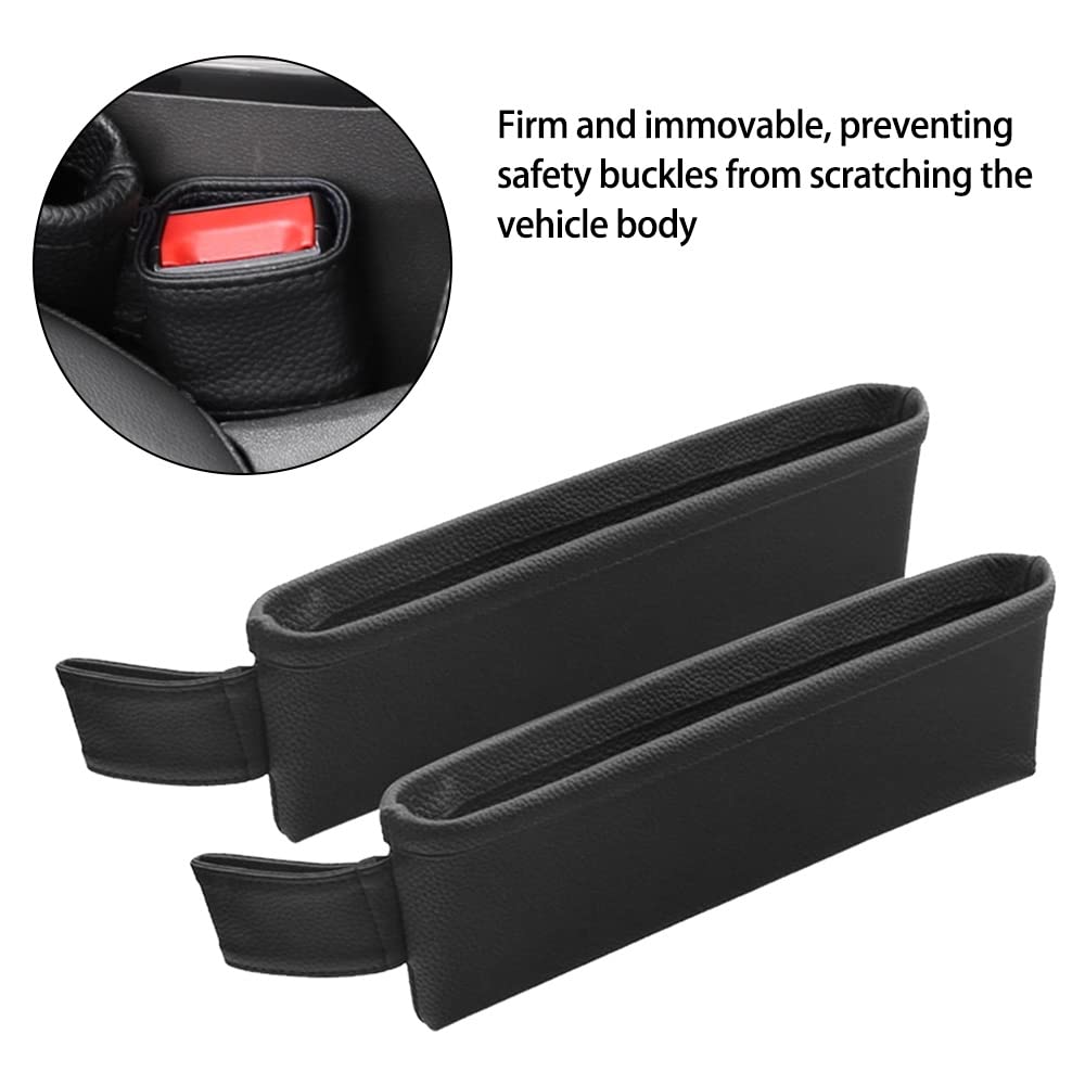 DONGKER Aufbewahrungsbox für Autositze, 2 Stück PU-Leder Car Seat Gap Filler, Vorder-Autositz Lückenfüller für Die Meisten Modelle von Autos, 36x11,5 cm