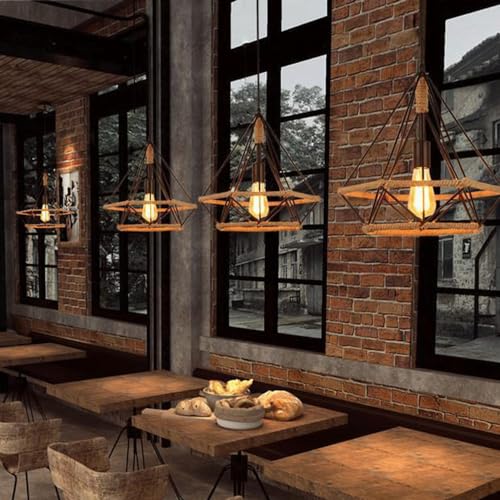 Suspension corde de chanvre luminaire industriel pour restaurant et bar