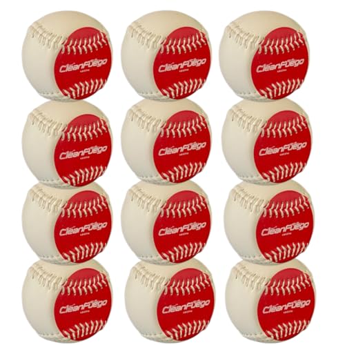 CleanFuego® Starter – 12 Pack Baseball Leather Spinners Pitching Training Spin Training Throwing Tool