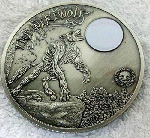 GOLD MINT Republic of Palau 2012 Werewolf Mythical Creatures 2Oz Huge Ancient Silver Finish Commemorative Restrike Fantasy Collectible Token Coin