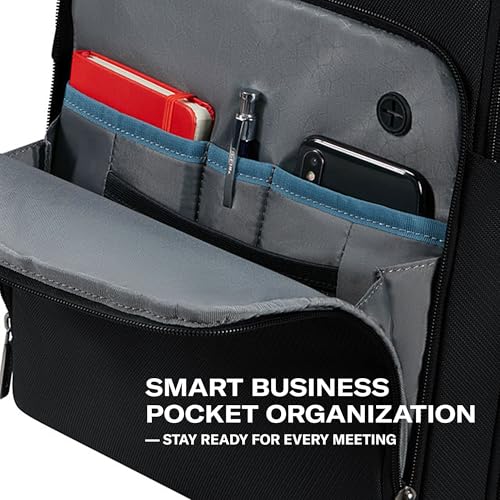 Image of Samsonite Evosight 14.1 inch Laptop Backpack | Business Backpack with Padded Laptop Compartment | Smart Sleeve | Lightweight Durable Office & Travel Bag for Men & Women | 2-Year Warranty | Navy