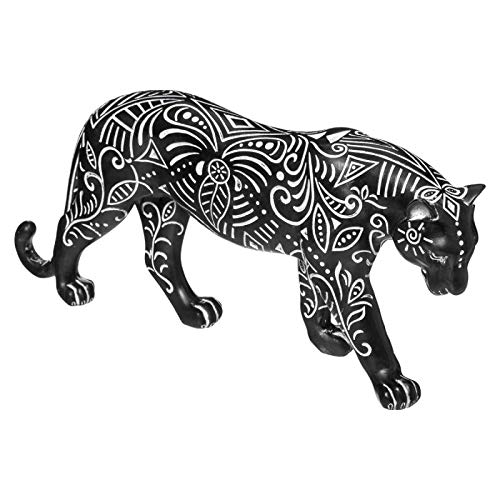 Atmosphera Créateur d'intérieur - Statuette Déco Panthère 53cm Noir & Blanc