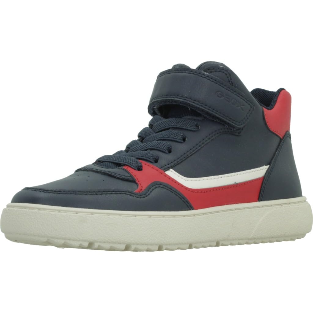 Geox J THELEVEN Boy Sneaker, Navy/RED, 35 EU