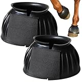 Lawnrden Botas de pezuña para Caballos 1 par 360 ° Botas de Casco de Goma de Goma con Cinta Adhesiva Botas de Casco para heridas y Laminitis, XL, Accesorios para Caballos para Caballos Reales