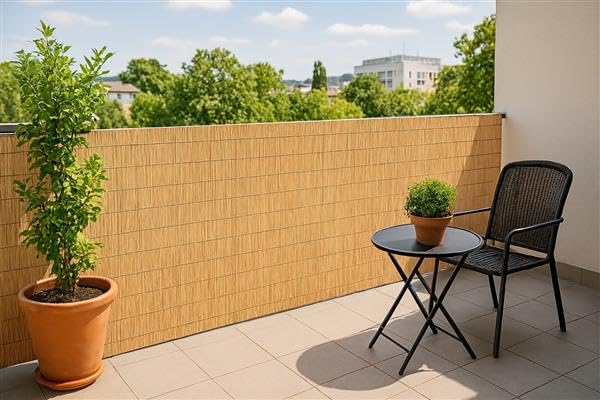 Lot de 4 canisse en bambou, clôture de jardin, couverture de protection contre le vent et le soleil - Profondeur 150 x Longueur 500 cm