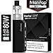 Produktbild Manvap E Zigarette Starter Set Ohne Nikotin,80W E Shisha Gent E Zigaretten mit 2200mAh Akku 0.3 Ohm 2ml TF Verdampfer, Regelbare Watt LED Bildschrim, Box Mod,vape schwarz