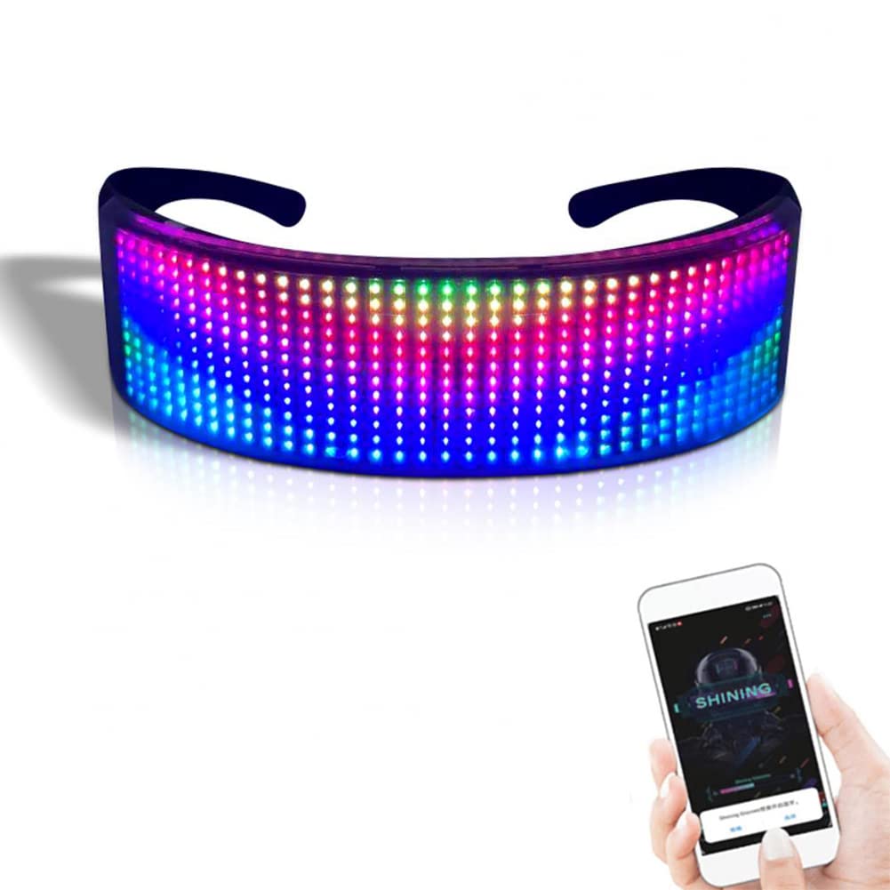 Buy LED Full Color Glasses, Bluetooth Light Up Luminous Glasses, App
