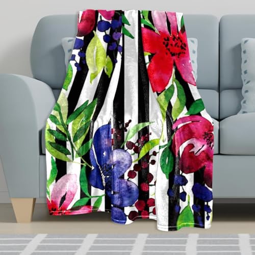 Couverture polaire haut de gamme fleur tropicale douce en microfibre de luxe