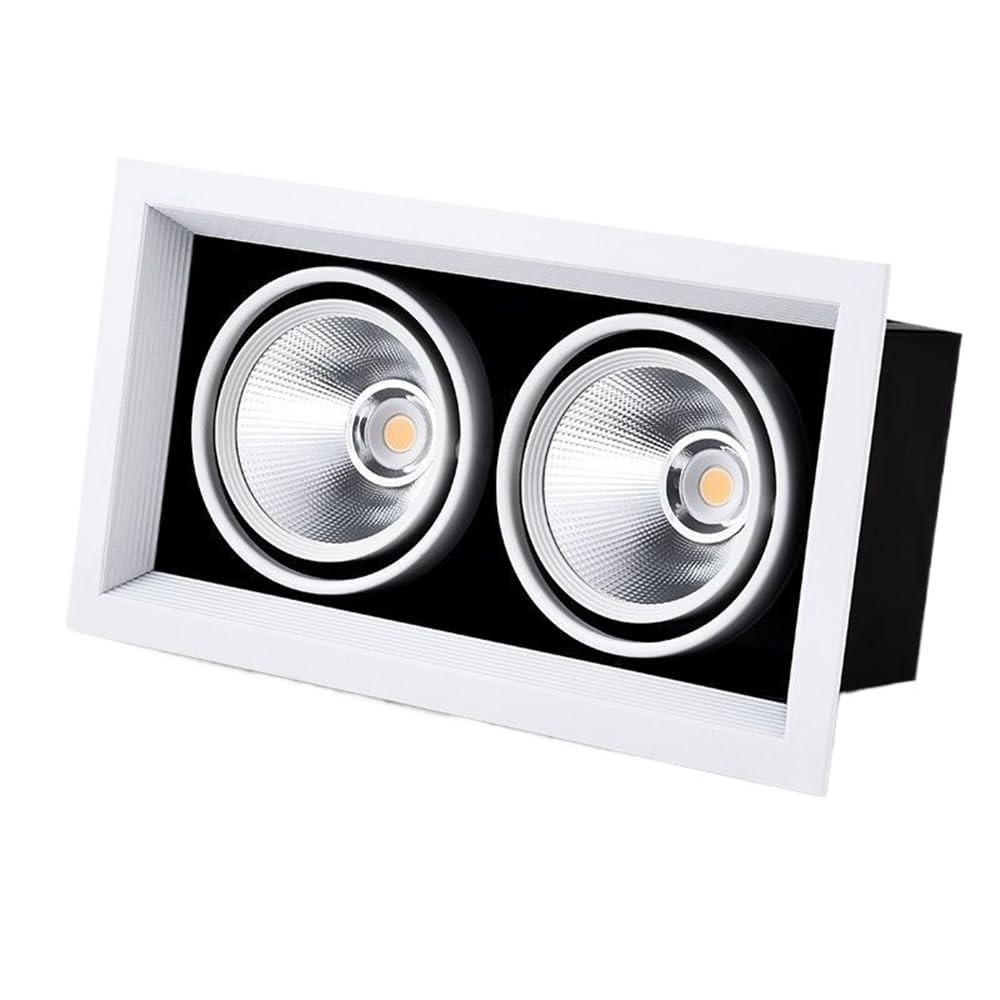 fengyan Casa Bombillas Luz De Techo LED Luz Giratoria LED LED Empotrable Downlight Square 7W 12W Cabeza Individual/Doble 220V 230V for Iluminación Interior Familiar Lámpara