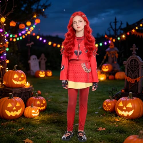 Kids Princess Red Costume Girls Halloween Cosplay Outfit with Acessories by RKKVQP - Used condition - Image 3
