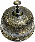 Antique Desk Bell Brass Golden Office Loud Desk Classic Vintage Service Bell for Hotels, Schools,...